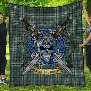 Quilt - SCOTT GREEN ANCIENT Tartan Premium Quilt Celtic Scottish Warrior A7