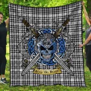 Quilt - Scott Black & White Modern Tartan Premium Quilt Celtic Scottish Warrior A7