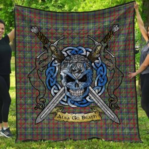 Quilt - Shaw Green Modern Tartan Premium Quilt Celtic Scottish Warrior A7