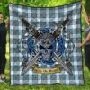 Quilt - Stewart Muted Blue Tartan Premium Quilt Celtic Scottish Warrior A7