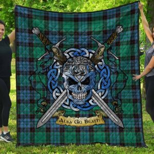 Quilt - Stewart Old Ancient Tartan Premium Quilt Celtic Scottish Warrior A7