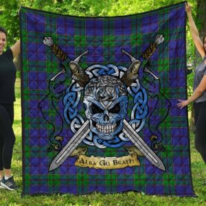 Quilt - Strachan Tartan Premium Quilt Celtic Scottish Warrior A7