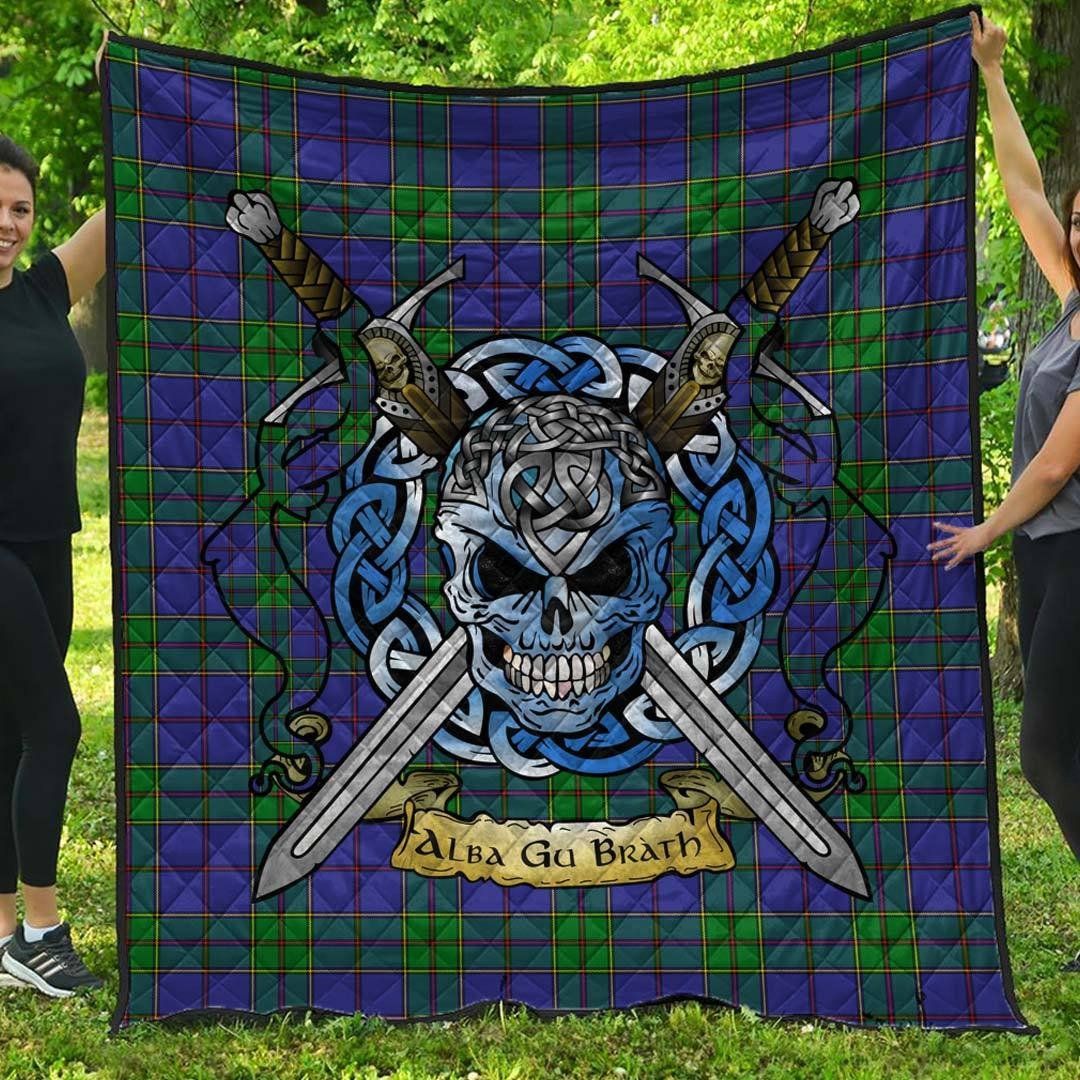 Quilt - Strachan Tartan Premium Quilt Celtic Scottish Warrior A7 Quilt - Strachan Tartan Premium Quilt Celtic Scottish Warrior A7