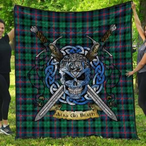 Quilt - Urquhart Broad Red Ancient Tartan Premium Quilt Celtic Scottish Warrior A7