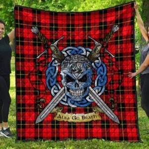 Quilt - Wallace Hunting - Red Tartan Premium Quilt Celtic Scottish Warrior A7