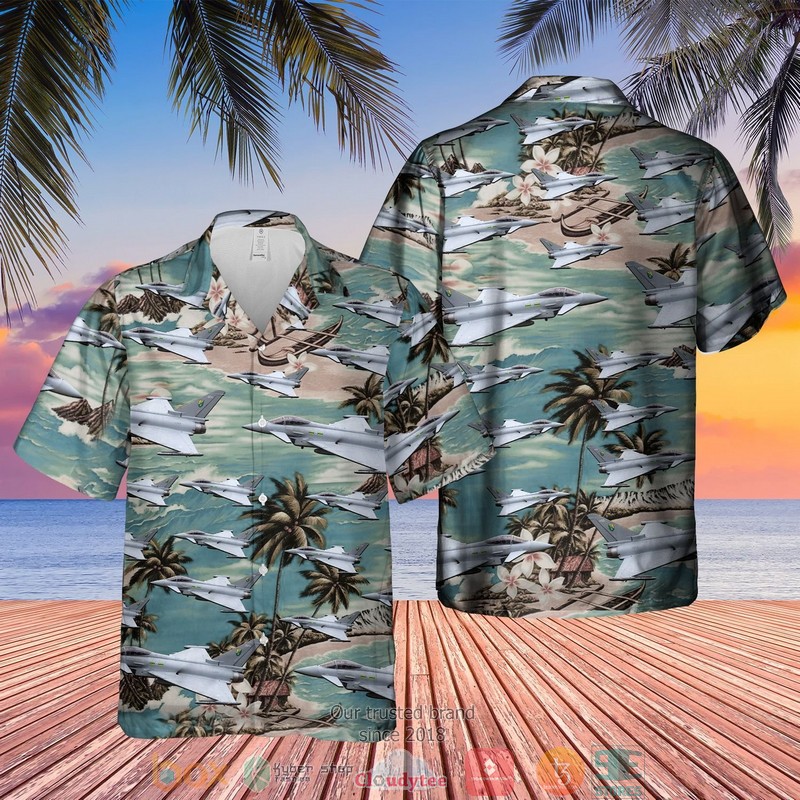 Raf Eurofighter Typhoon Fgr4 Blue Hawaiian Shirt Raf Eurofighter Typhoon Fgr4 Blue Hawaiian Shirt