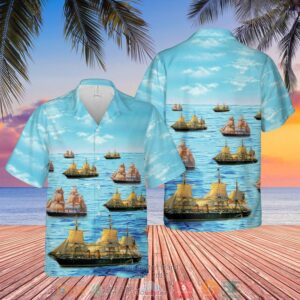 Rn Hms Warrior Armoured Frigate Hawaiian Shirt