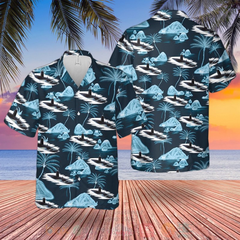 Rn Historical Churchill-Class Submarine Blue Hawaiian Shirt Rn Historical Churchill-Class Submarine Blue Hawaiian Shirt