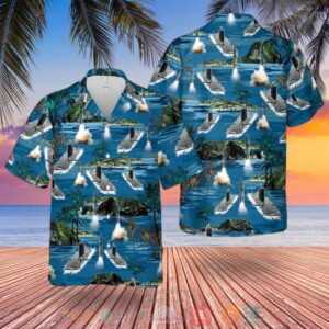 Rn Historical Resolution-Class Ugm-27 Polaris Ballistic Missile Submarine Blue Hawaiian Shirt