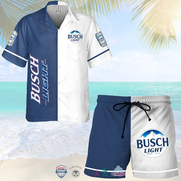 Busch Light Hawaiian Shirt Beach Short Busch Light Hawaiian Shirt Beach Short