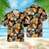 Raccoon Pineapple Pattern Black Yellow Hawaiian Shirt