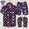 Retro Louis Vuitton Symbol Hawaiian Shirt Beach Shorts And Flip Flops