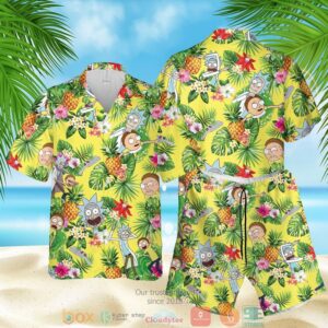 Rick And Morty Pineapple Yellow Hawaiian Shirt