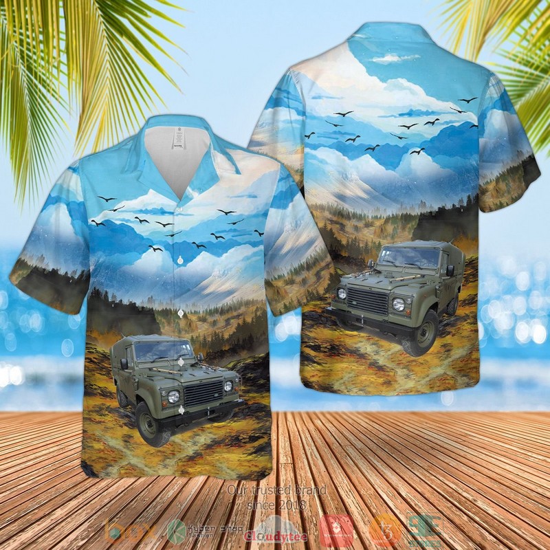 Royal Marines Land Rover Wolf Utility Vehicle Hawaiian Shirt Royal Marines Land Rover Wolf Utility Vehicle Hawaiian Shirt