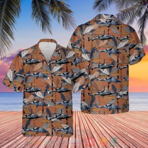 Royal Navy Agustawestland Aw159 Wildcat Hma2 Ah1 Rotary Wing Brown Hawaiian Shirt