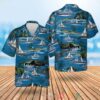 Royal Navy Daring Class Type 45 Destroyer Blue Hawaiian Shirt