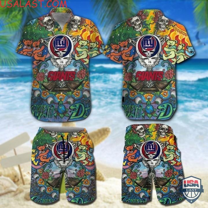 Nfl New York Giants Grateful Dead Bears Hawaiian Shirt And Shorts Nfl New York Giants Grateful Dead Bears Hawaiian Shirt And Shorts
