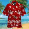 San Francisco 49Ers Logo White Hibiscus Red Hawaiian Shirt And Shorts