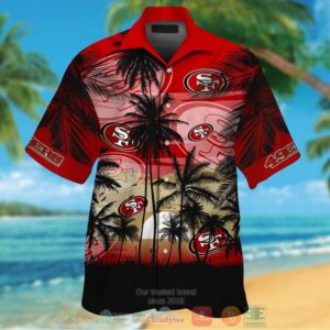 San Francisco 49Ers Palm Tree Red Black Hawaii Shirt