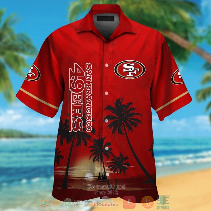 San Francisco 49Ers Palm Trees Dark Red Hawaii Shirt San Francisco 49Ers Palm Trees Dark Red Hawaii Shirt
