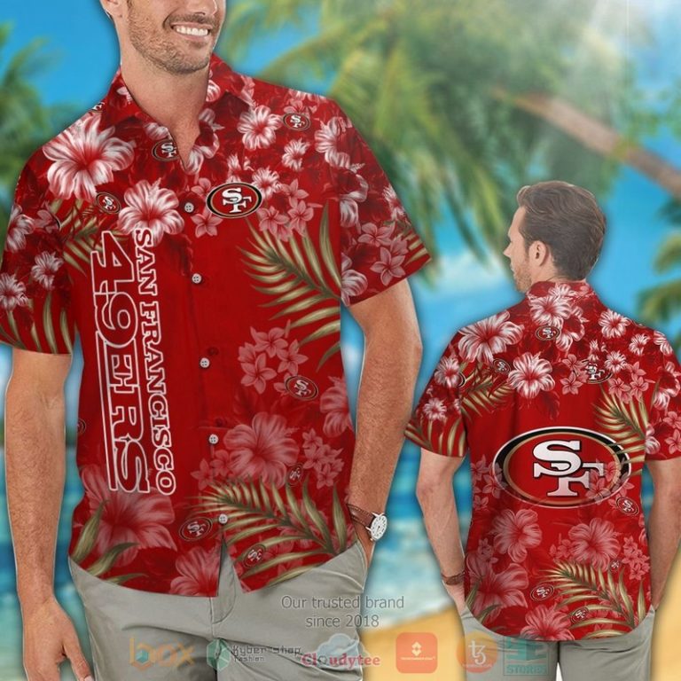 San_Francisco_49ers_tropical_plants_Hibiscus_red_hawaiian_shirt_and_shorts_1-768x768-1