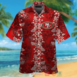 San Francisco 49Ers Tropical Plants Red Hawaii Shirt