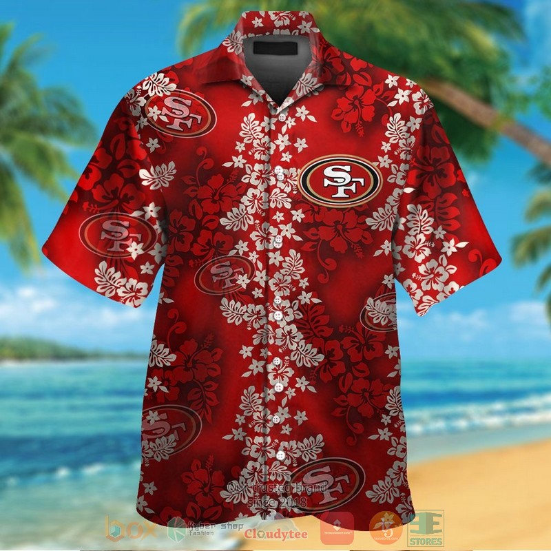 San Francisco 49Ers Tropical Plants Red Hawaii Shirt San Francisco 49Ers Tropical Plants Red Hawaii Shirt