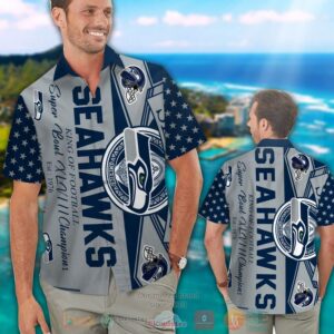 Seattle Seahawks King Of Football Super Bowl Xlviii Champions Hawaiian Shirt And Shorts
