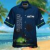 Seattle Seahawks Palm Trees Dark Navy Hawaii Shirt