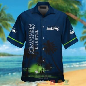 Seattle Seahawks Palm Trees Dark Navy Hawaii Shirt