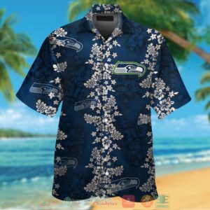 Seattle Seahawks Tropical Plants Navy Hawaii Shirt