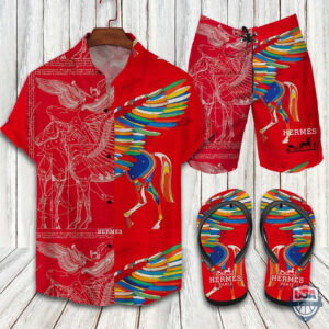 Hermes Hawaiian Shirt Beach Short 01