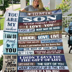Son Quilt To My Son Never Forget That I Love You Mom Premium Quilt Blanket Size Throw