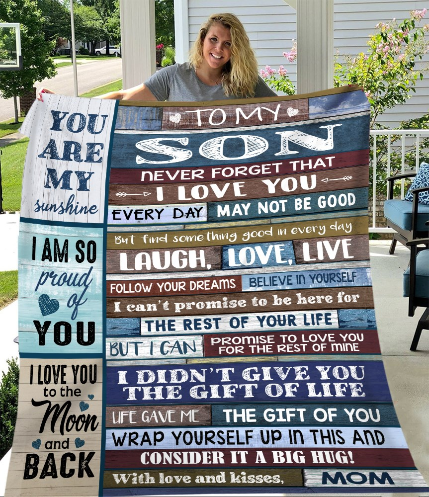 Son Quilt To My Son Never Forget That I Love You Mom Premium Quilt Blanket Size Throw Son Quilt To My Son Never Forget That I Love You Mom Premium Quilt Blanket Size Throw
