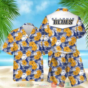 St. Louis Blues Nhl Hibiscus Hawaiian Shirt