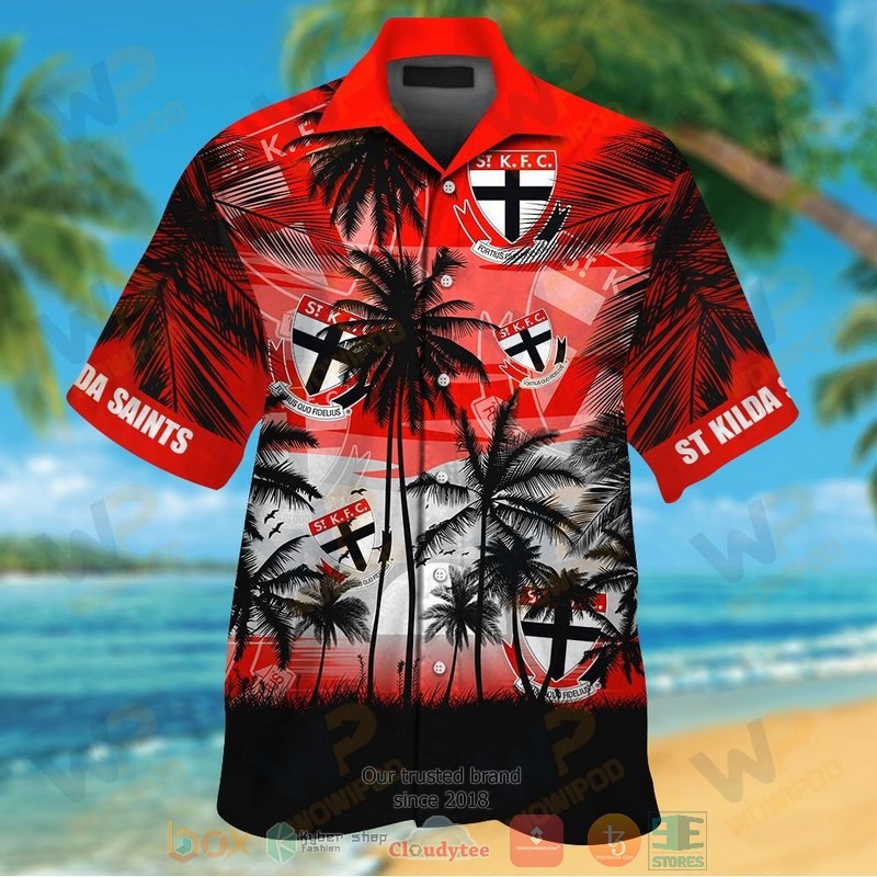 St Kilda Saints Hawaiian Shirt And Shorts St Kilda Saints Hawaiian Shirt And Shorts