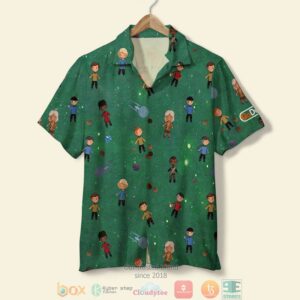 Star Trek With Green Background Hawaiian Shirt