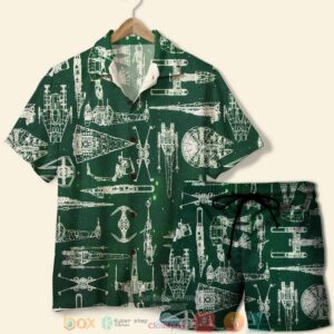 Star War Spaceship Pattern Hawaiian Shirt