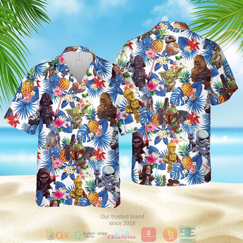 Star Wars Characters Pattern Hawaiian Shirt Star Wars Characters Pattern Hawaiian Shirt