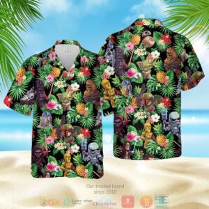 Star Wars Characters Pineapple Black Green Hawaiian Shirt