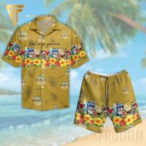 Summer Vibe Busch Beer God Says You Are All Over Print Hawaiian Shirts And Beach Shorts