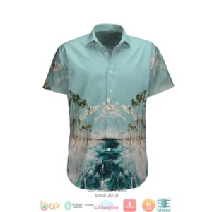 Summer Beach Light Blue Hawaiian Shirt