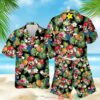 Super Mario Pineapple Black Hawaiian Shirt