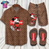 Supreme Louis Vuitton Mickey Hawaiian Shirt Beach Shorts And Flip Flops