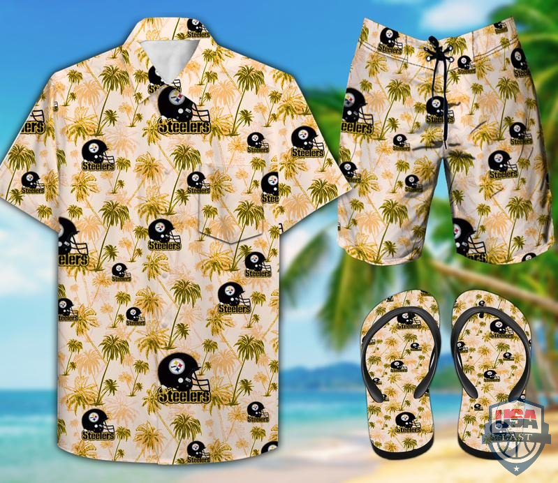 Pittsburgh Steelers Hawaiian Shirt Beach Short And Flip Flops Pittsburgh Steelers Hawaiian Shirt Beach Short And Flip Flops
