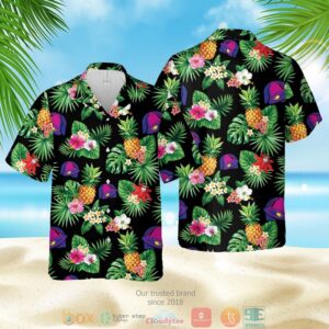 Taco Bell Logo Pineapple Black Green Hawaiian Shirt