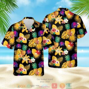 Taco Bell Logo Pineapple Black Yellow Hawaiian Shirt