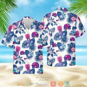 Taco Bell Logo Pineapple White Blue Hawaiian Shirt