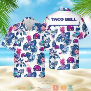 Taco Bell Pineapple White Blue Hawaiian Shirt
