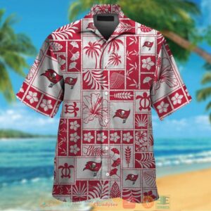 Tampa Bay Buccaneers Tropical Plants Grey Hawaii Shirt